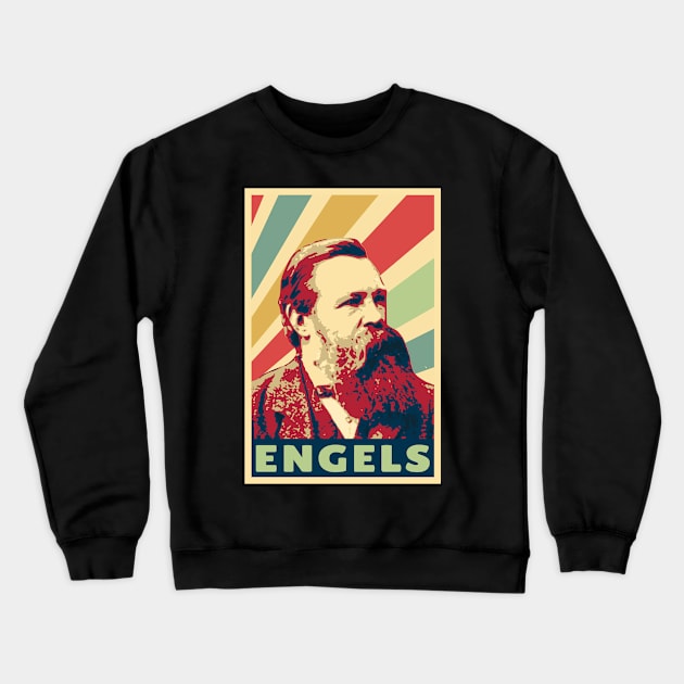 Friedrich Engels Vintage Colors Crewneck Sweatshirt by Nerd_art